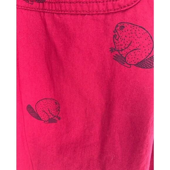 Duluth Trading Co Shirt Men 2XL Beaver Print Short Sleeve Chest Pocket Button Up - Picture 7 of 8